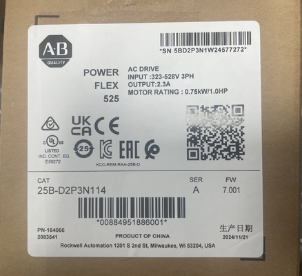 Le moteur à fréquence réglable Allen-Bradley 25B-D017N114