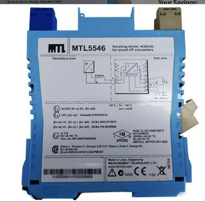 MTL5546 Conducteur d'isolement MTL pour les positionneurs de vannes HART® de 4 20 mA avec détection de défaut de ligne
