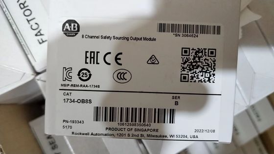 24VDC Allen Bradley 1734-OB8S Point d'entrée/sortie de sécurité du module d'entrée/sortie huit canaux de sortie de courant