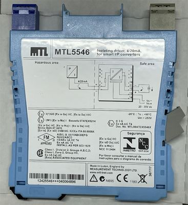MTL5546 Conducteur d'isolement MTL pour les positionneurs de vannes HART® de 4 20 mA avec détection de défaut de ligne