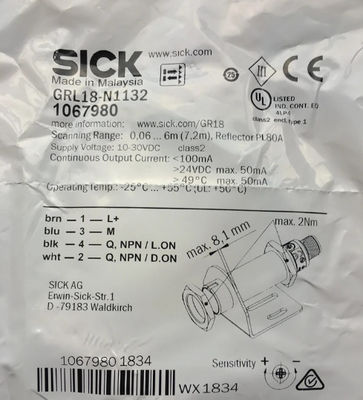 SICK GRL18-N1132 Capteurs photoélectriques GR18 avec une longueur d'onde de 650 nm