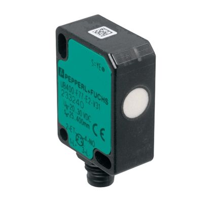 Capteur de détection directe par ultrasons Pepperl Fuchs UB100-F77-E2-V31 avec retard de réponse ≤ 50 ms Masse de 10 g