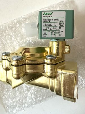 ASCO SCE238D008EMO.24/DC - Corps en laiton, EPDM, G1/2, 2/2 NC, Série 238 Ventilateurs solénoïdes pilote exploité intégré pilote