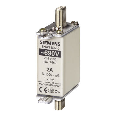 Élément de fusible Siemens 3NA3814-6 LV HRC pour mesurer la portée de 30 bar et la bride ovale pendant le fonctionnement