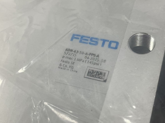 Vérin compact Festo ADN-63-50-A-PPS-A avec largeur de construction de 14 mm et montage traversant