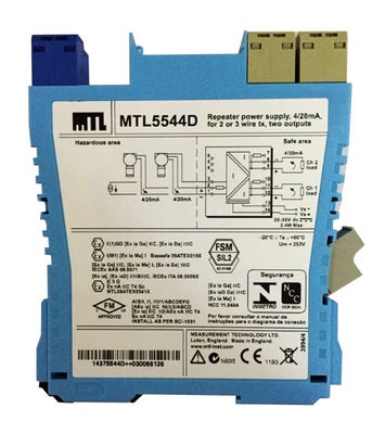 MTL5544D Appareils de transmission MTL 4/20ma Pour 2 ou 3 émetteurs filaires Deux sorties